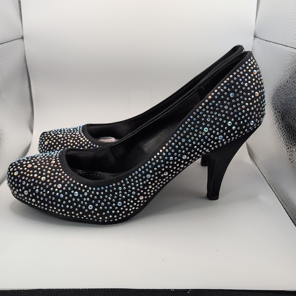 NWOT Flourish Cinderella AB Crystal Gems Rhinestone Heels Party Wedding US 10 - Picture 3 of 5